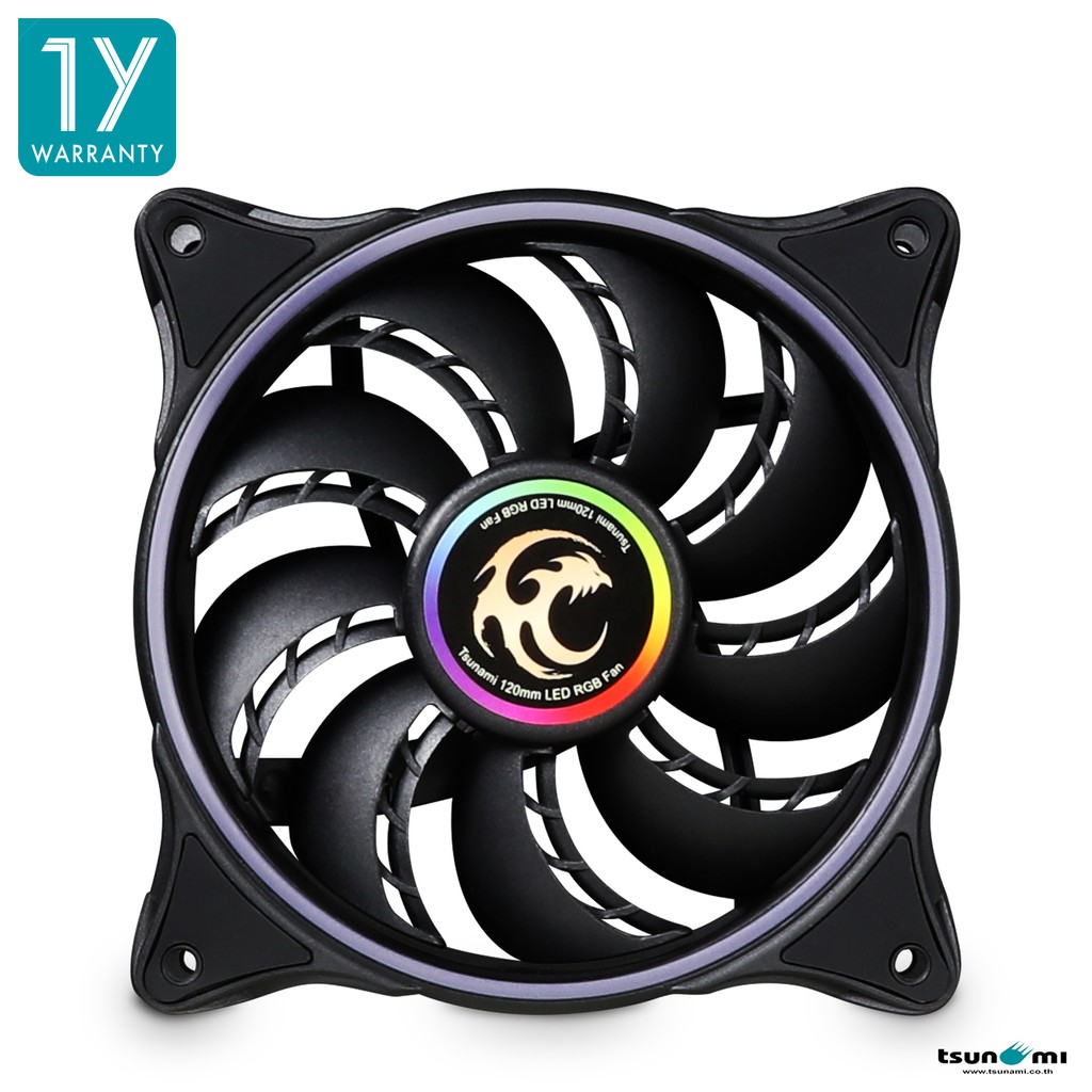 ภาพสินค้าพัดลมระบายความร้อน Tsunami Neon Light Series RGB P.W.M. Speed control Cooling Fan X 1  120mm (รับประกันสินค้า 1 ปี) จากร้าน tsunami_thailand บน Shopee ภาพที่ 6