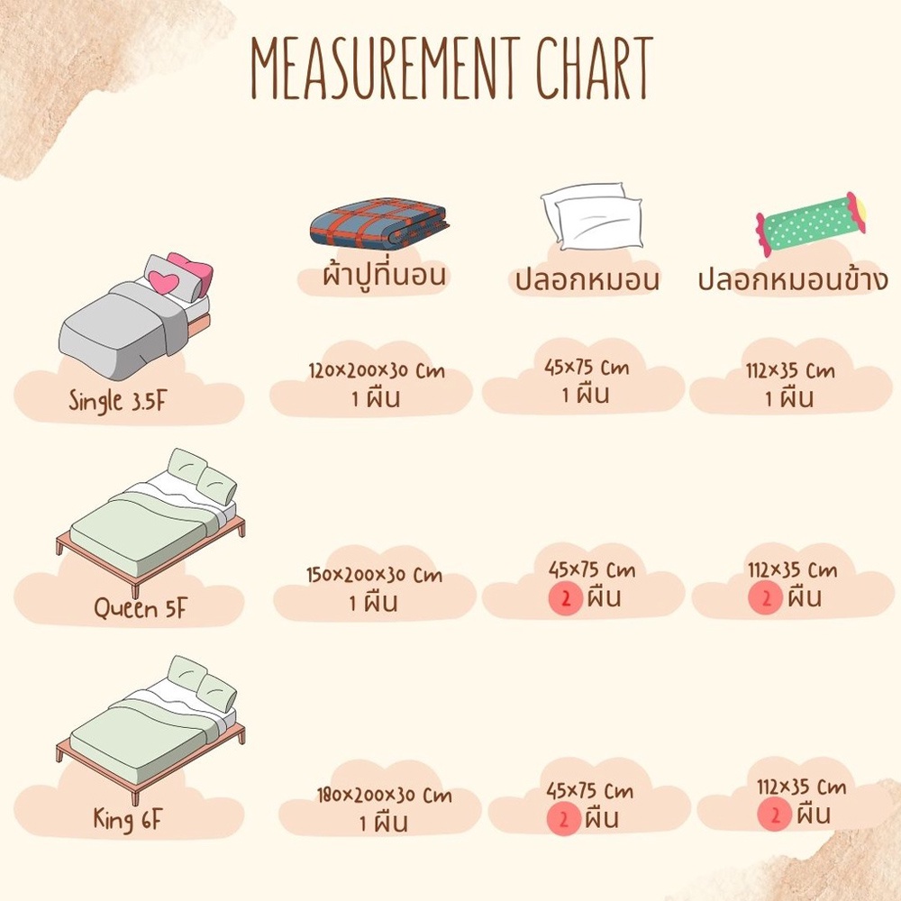 ผ้าปูที่นอนcotton-ปลอกหมอน-หมอนข้าง-ผ้าปูที่นอน-6ฟุต-5ฟุต-3-5ฟุต-เตียงสูงสุด12