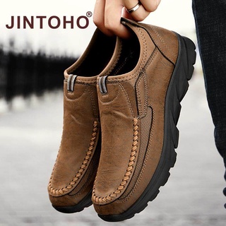 สินค้า 【JINTOHO】ใหม่ รองเท้าผ้าใบ รองเท้าโลฟเฟอร์ รองเท้าทํางาน หนัง แฮนด์เมด แฟชั่นสําหรับผู้ชาย 2021