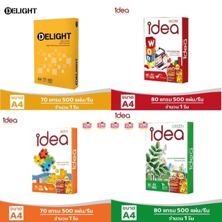 ภาพหน้าปกสินค้ากระดาษถ่ายเอกสารA4 80 แกรม /70 แกรม Idea Max Delight 1 รีม 500 แผ่น ที่เกี่ยวข้อง