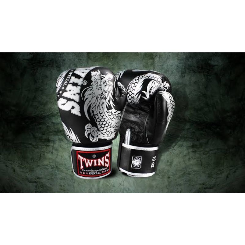 ของแท้-100-นวมชกมวย-fbgvl3-49-twins-black-silver-flying-dragon-boxing-gloves