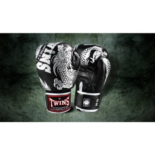 [ของแท้ 100%] นวมชกมวย FBGVL3-49 Twins Black-Silver Flying Dragon Boxing Gloves
