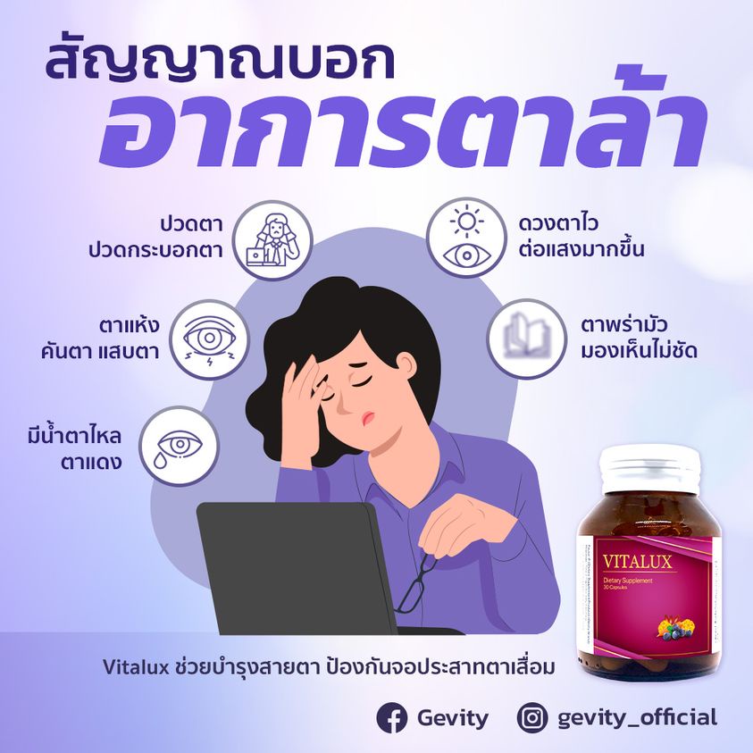 ภาพสินค้าGevity Vitalux Dietary Supplement 30 Capsules ผลิตภัณฑ์เสริมอาหารเจวิตี้ ไวทาลักซ์ บำรุงสายตา ขนาด 30 แคปซูล จากร้าน healthandcarestore บน Shopee ภาพที่ 3