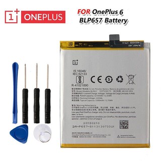 Original OnePlus แบตเตอรี่สำหรับ OnePlus 6 One Plus 6 BLP657 3300mAh