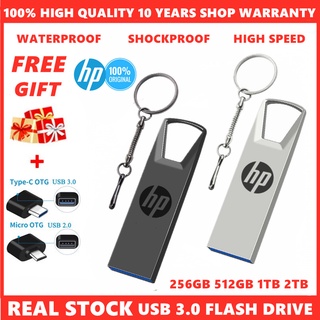 แฟลชไดรฟ์ 1 Tb 2t b Hp Usb 3.0 256 Gb Usb 512 Gb U Disk Pendrive กันน้ําได้ ##