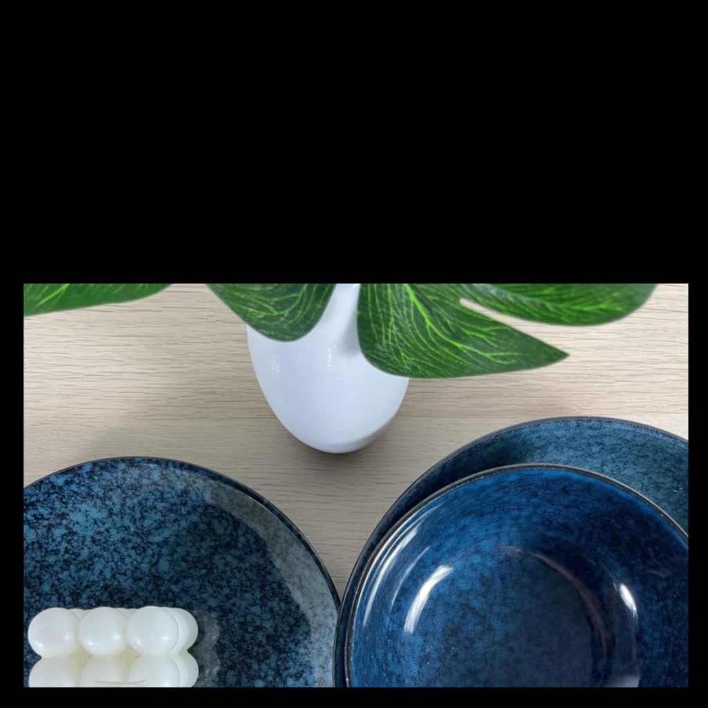 จาน-ชาม-เซ็ตจานชาม-อาหารญี่ปุ่น-จานญี่ปุ่น-ชามญี่ปุ่น-จานทงคัทซึ-สีน้ำเงินเข้ม-ลายกระ-มี-3-ขนาด