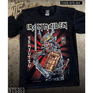 Iron Maiden Samurai Eddie เสื้อยืด เสื้อวง สกรีนลายอย่างดี ผ้าหนานุ่ม มาตราฐาน  T SHIRT S M L XL XXLเสื้อยืด