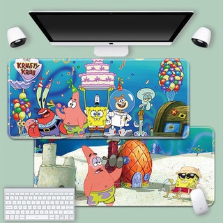 ✨🙊แผ่นรองเมาส์ แผ่นรองเมาส์ลายการ์ตูน แผ่นรองเมาส์เกมมิ่งกันลื่น แผ่นใหญ่ขนาด 80 x 30 cm ลายAnime SpongeBob Mouse Pad