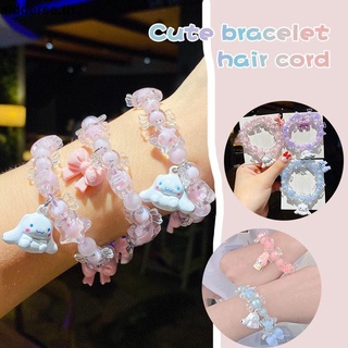 💝สร้อยข้อมือ จี้กระดิ่งการ์ตูนสุนัขซินนาม่อน และดาว สีแคนดี้ แฟชั่นสําหรับเด็กผู้หญิง