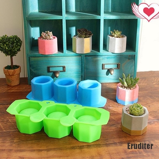 <Eruditer> แม่พิมพ์คอนกรีต Diy 3 ช่อง สําหรับใช้ในดอกไม้