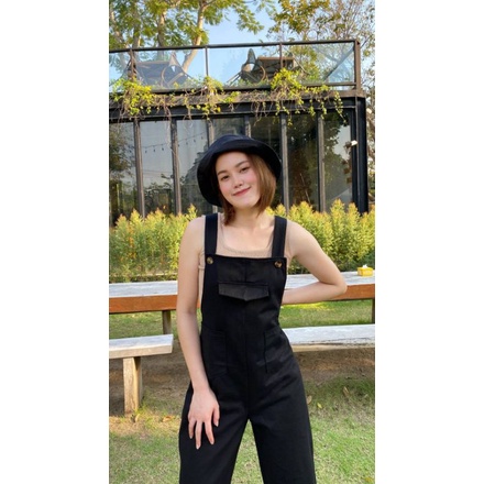 เอี๊ยมหมีขายาวทรงปล่อย-มี3สี-ขาว-ครีม-ดำ