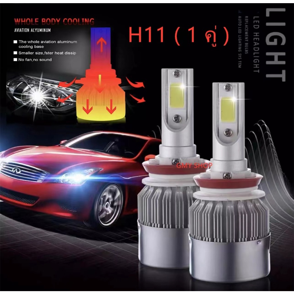 2pcs-c6-led-headlight-h11-h8-h9-h9006-9005-h3-car-headlight-led-bulb-ไฟหน้า