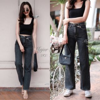 JH1640#ยีนส์ขากระบอกมีS-XL # jeans house