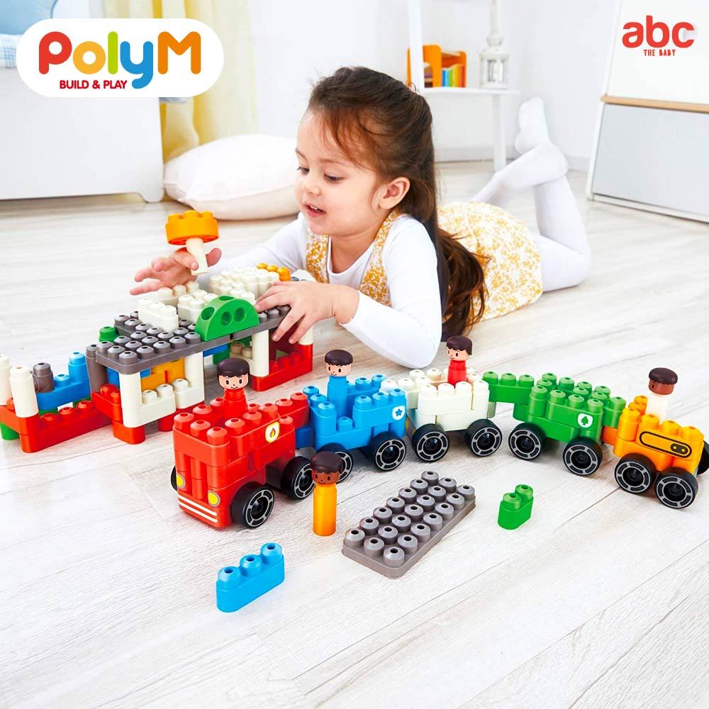poly-m-ของเล่นตัวต่อ-ชุดต่อรถ-5-แบบ-city-vehicles-130-pcs-สำหรับเด็ก-24-เดือนขึ้นไป
