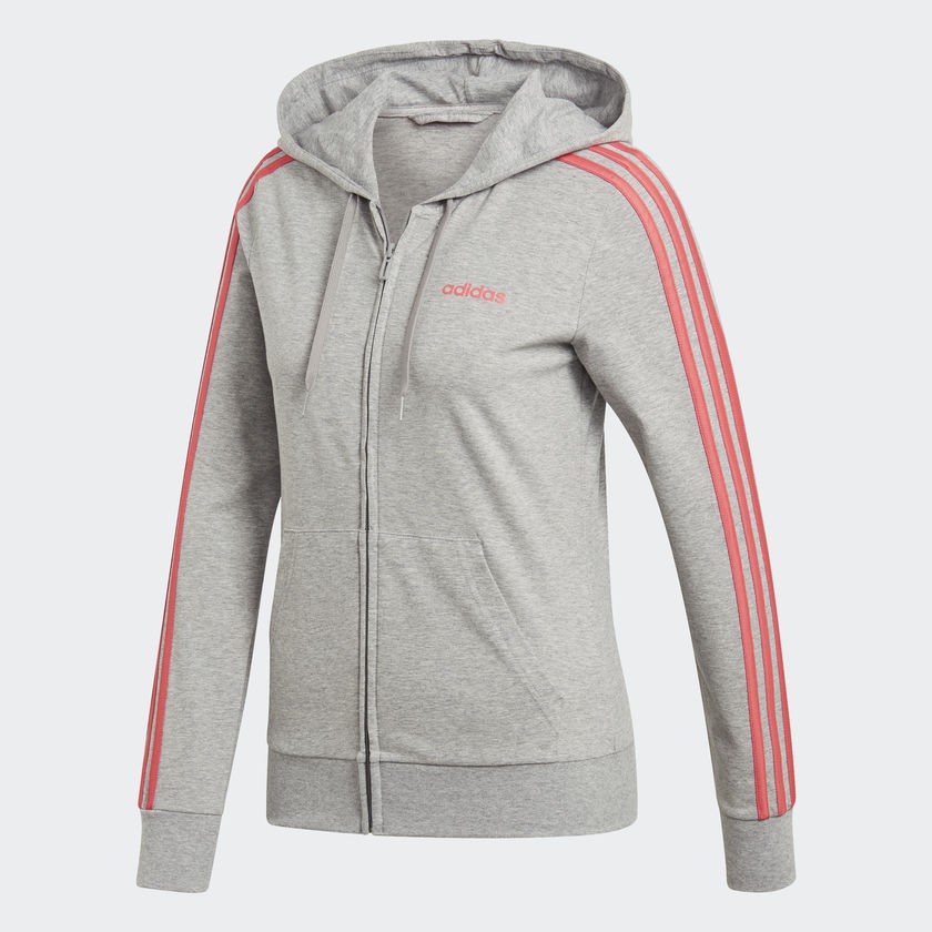 Adidas AT W Hoodie ESS 3S FZ SJ DU0661 GRY 2200 Shopee Thailand