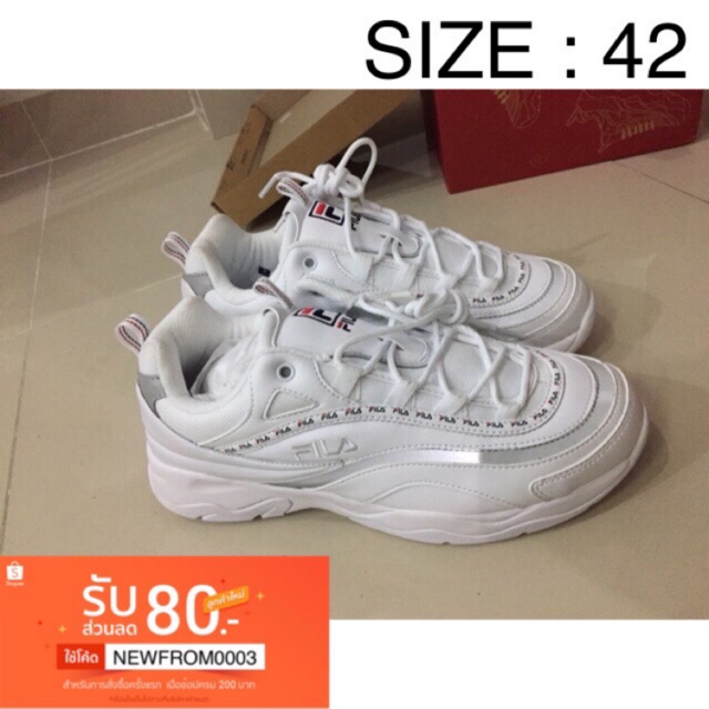 แท้จากช้อปเกาหลี) รองเท้า Fila Ray Tapey Tape White | Shopee Thailand