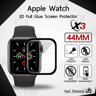 MLIFE กระจก 3D – นาฬิกา Apple Watch 44 มม. ซีรีย์ 6 SE 5 4 กาวเต็มจอ Tempered Glass Full Glue Apple Watch 44mm