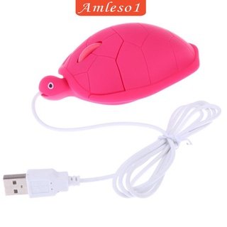 [amleso1] เมาส์ USB รูปเต่าน่ารัก 3D สีเขียว สําหรับคอมพิวเตอร์ แล็ปท็อป