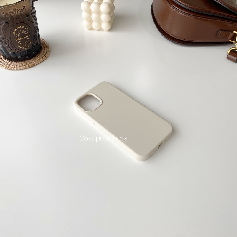 เคสสำหรับไอโฟน-7-15-pro-max-เคสซิลิโคน-ไม่มีโลโก้-บุกำมะหยี่-ลบรอยปากกาได้-สีเบจ-ปิดท้าย