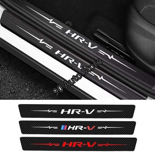 4 ชิ้น สําหรับ Honda HRV HR-V คาร์บอนไฟเบอร์ รถ ตราสัญลักษณ์ ประตู ขอบป้องกัน ด้านหลัง กันชน สติกเกอร์ตกแต่ง