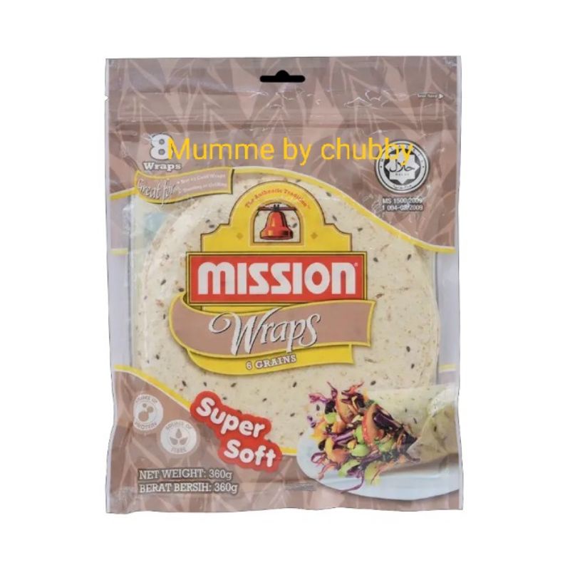 Mission Wraps Wholegrain 8 wraps แรพส์ โฮลเกรน ขนาด 360 กรัม | Shopee ...