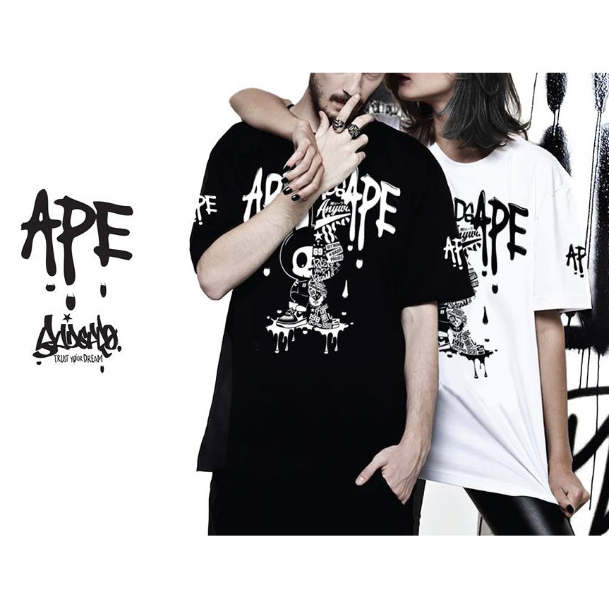 10-10-sale-เสื้อยืดลาย-แนวสตรีท-รุ่น-ape-ดำ-ขาว-ลิขสิทธิ์แท้-แขนสั้น-เสื้อยืดชาย-หญิง-m-l-xl-2xl-ts