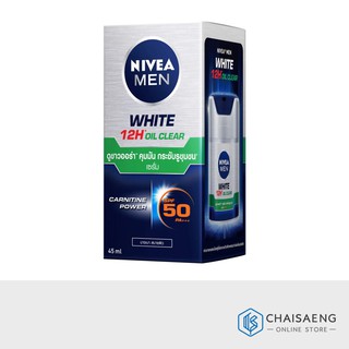 Nivea Men White Oil Clear Serum SPF50 นีเวีย เมน ไวท์ ออยล์ เคลียร์ เซรั่มบำรุงผิวหน้าผสมสารป้องกันแสงแดด 45 มล.