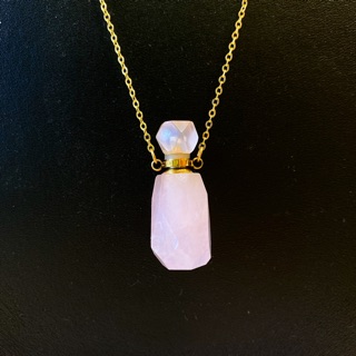 โซ่ทองเหลืองชุบสี 18k Rose Quartz(โรสควอตซ์)