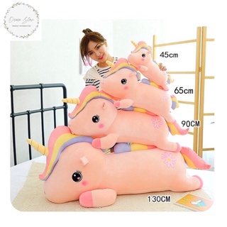 ☼☈40cm/65cm/90cm Giant Unicorn Plush Flying Horse Rainbow wings Toy for children Pillow Birthday Gift Sleeping Pillow So