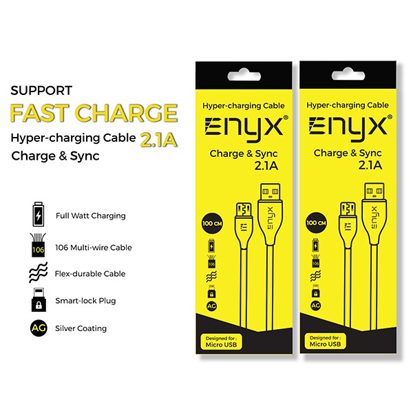 ภาพหน้าปกสินค้าสายชาร์จ Hyper Enyx 2.1A รองรับ Fast charge จากร้าน fingadget บน Shopee