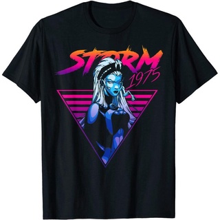 █♬♫♪♩ เอ็กซ์-เม็น เสื้อยืดลำลอง Marvel X-Men Storm 80s Retro Triangle Gradient T-Shirt X-Men Mens  เสื้อยืดผู้ชาย