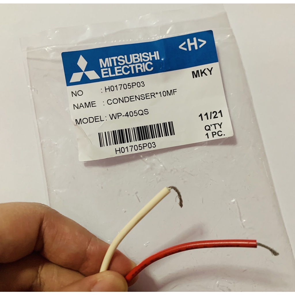 แคปปั๊มน้ำมิตซูบิชิ-mitsubishi-electric-ของแท้-100-part-no-h01705p03-ค่า-10-uf-5-450v-50-60hz