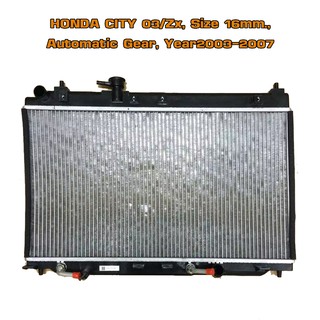 หม้อน้ำ HONDA CITY ZX แมลงสาบ หม้อน้ำรถยนต์ ซิตี้ (พลาสติก+อลูมิเนียม) หนา 16 mm. ปี 2003-2007 เกียรออโต้ (AT) 904061