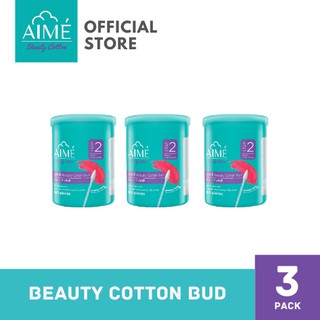 สินค้า AIME Beauty Cotton Bud 80sticks, เอเม่ คอตตอนบัตหัวเล็ก ก้านกระดาษนำเข้าจากญี่ปุ่น (3กล่อง) (80ก้าน/กล่อง)