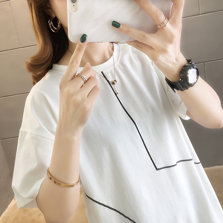 2020-cotton-summer-clothes-korean-loose-medium-long-women-short-sleeve-t-shirt