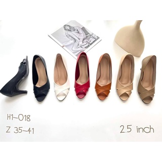 Niwa shoes รองเท้าสตรีเปิดหน้า ส้นสูง2.5นิ้ว รหัสH1-018 นิ่ม ใสสบาย สวย ดูหรูมาก