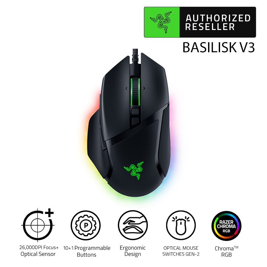 รูปภาพของRazer Basilisk V3 - Ergonomic Wired Gaming Mouse (เม้าส์เกมมิ่ง)ลองเช็คราคา