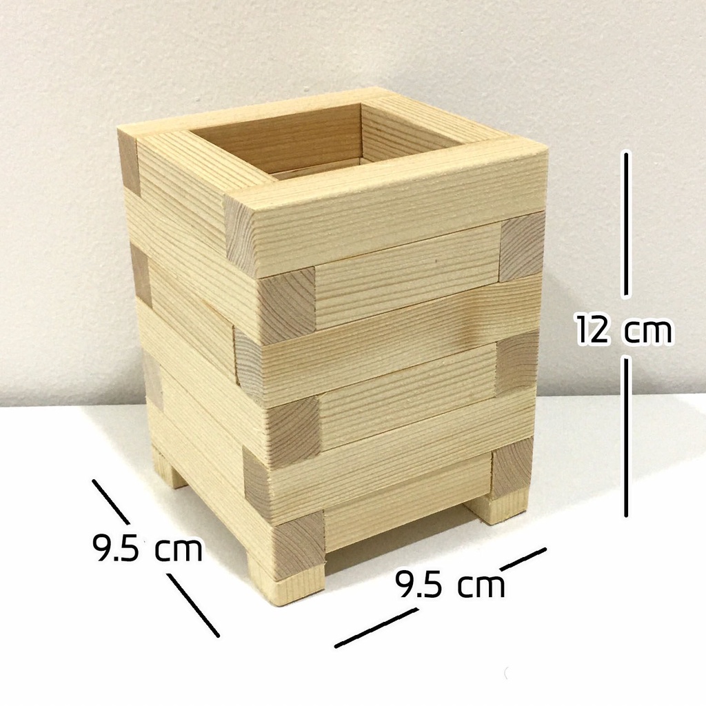 กล่องเสียบปากกา-เครื่องเขียน-ทำจากไม้สนนอก-ประดับบ้าน-สไตล์มินิมอล