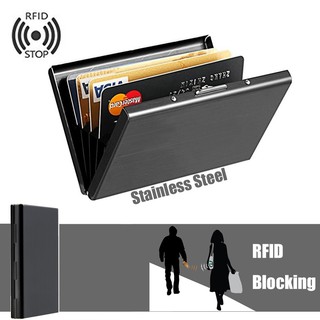 ภาพหน้าปกสินค้าT~ กล่องสแตนเลสสําหรับใส่จัดเก็บบัตรเครดิต Id การ์ด Rfid ที่เกี่ยวข้อง