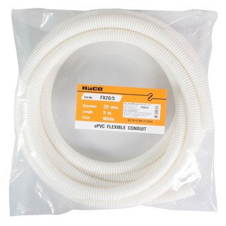 FLEXIBLE CONDUIT HACO 20MM 5M WHITE ท่ออ่อนลายลูกฟูก HACO 20 มม. 5 เมตร สีขาว ท่ออ่อน ท่อร้อยสายไฟและอุปกรณ์ งานระบบไฟฟ้