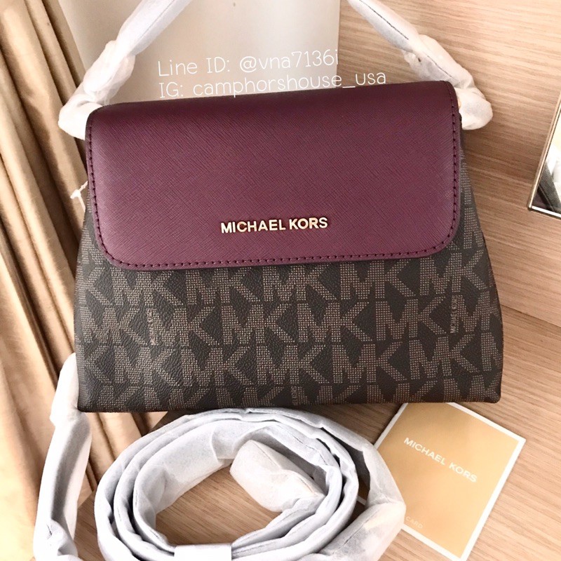 พร้อมส่ง-michael-kors-sofia-small-east-west-saffiano-leather-satchel-crossbody-bag-กระเป๋าสะพายหนัง