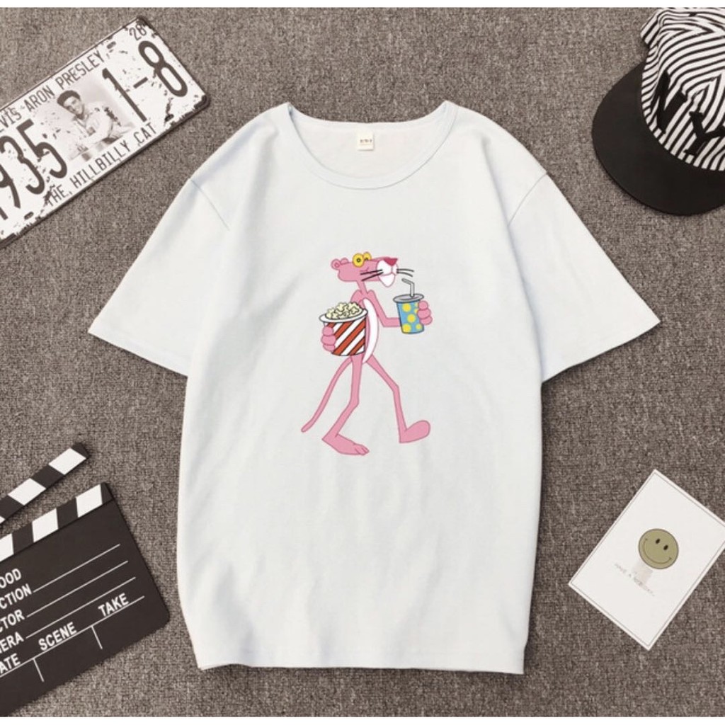 เสื้อยืดลายการ์ตูนpink-panther-เสือชมพู-ใส่แล้วน่ารัก-สวย-แมทช์กับทุกลุค