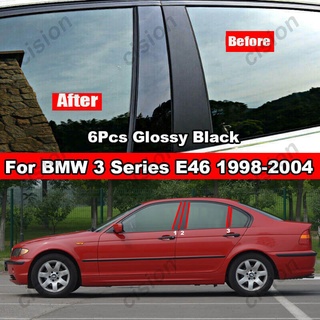 สติกเกอร์คาร์บอนไฟเบอร์ สีดําเงา สําหรับ BMW 3 Series E46 1998-2005 320i 325i 330i 6 ชิ้น