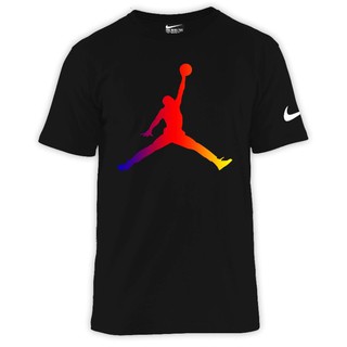 เสื้อคนอ้วนผญ - NIKE JORDAN คอกลมเสื้อยืดผู้ชายแขนสั้นแฟชั่นผู้ชาย (สีดําและสีเทา)