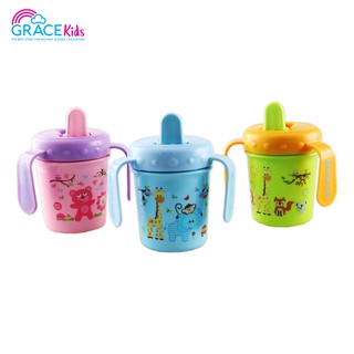 (ยิ่งซื้อ ยิ่งลด) Grace Kids ถ้วยหัดดื่ม แก้วหัดดื่ม คละสี คละลาย