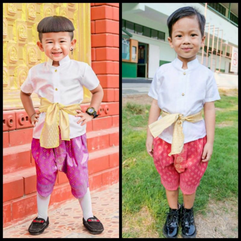 ชุดไทยเด็กผู้ชาย-ชุดไทยโจงกระเบน-ชุดไทยเด็กชาย-ชุดไทย