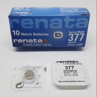 สินค้า Renata 377 ถ่านกระดุม SR626SW Silver 1.55V  จำหน่ายยกกล่อง มี 10เม็ด
