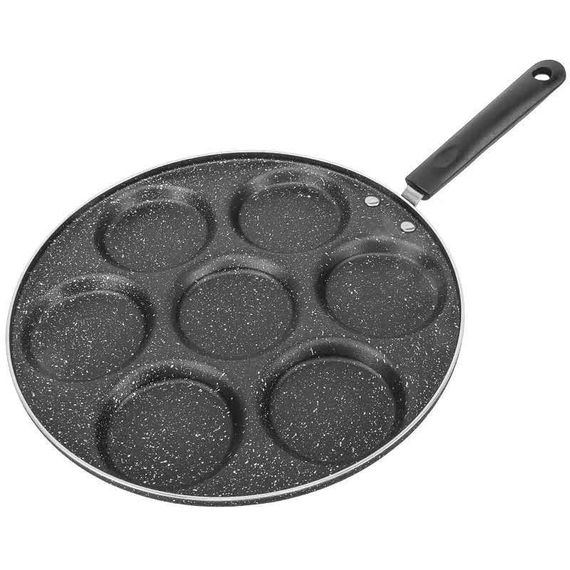 7-hole-frying-pot-thickened-omelet-pan-non-stick-egg-pancake-steak-pan-creative-non-stick-no-oil-smoke-cooking-egg-ham