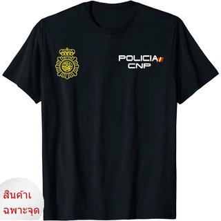 เสื้อยืด แขนสั้น พิมพ์ลายตํารวจสเปน ตํารวจแห่งชาติ Cnp Policia สไตล์ฮาราจูกุ