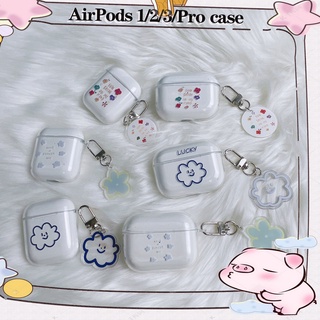 เคสหูฟัง แบบใส ลายดอกไม้ สําหรับ AirPods3gen AirPods2gen 2021 AirPods3